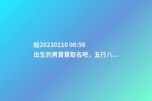 給2023.01.10 08:56出生的男寶寶取名吧，五行八字起名